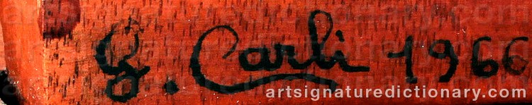 Authentic signature by Giuseppe CARLI on  artwork