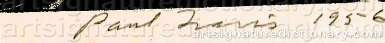Authentic signature by Paul Bough TRAVIS on artwork