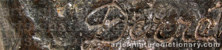 Authentic signature by Emile DERRÉ on  artwork