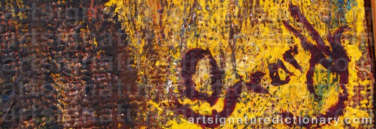 Authentic signature by Oscar HERNANDEZ SORIANO on artwork