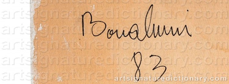 Authentic signature by Agostino BONALUMI on  artwork