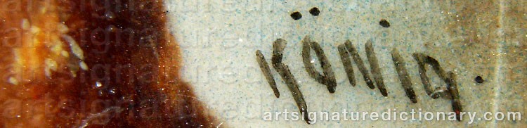 Authentic signature by Roland KÖNIG on  artwork