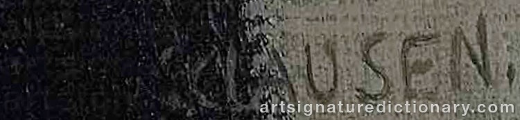 Authentic signature by Sir George CLAUSEN on artwork