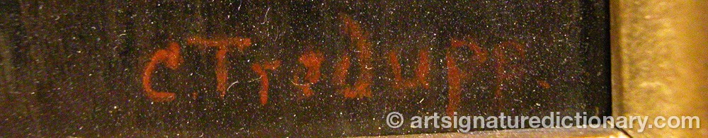 Authentic signature by Charles TREDUPP on artwork