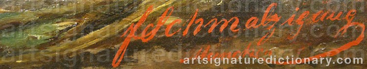Authentic signature by Ferdinand SCHMALZIGAUG on  artwork
