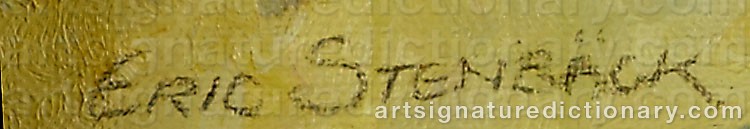 Authentic signature by Eric STENBÄCK on  artwork