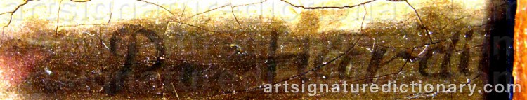 Authentic signature by Peter HARDIME on  artwork