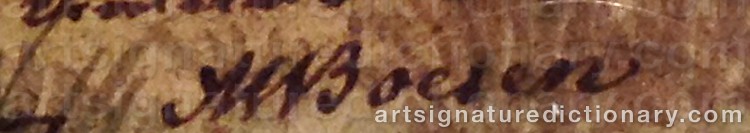 Authentic signature by August Vilhelm BOESEN on Painting/Watercolour artwork