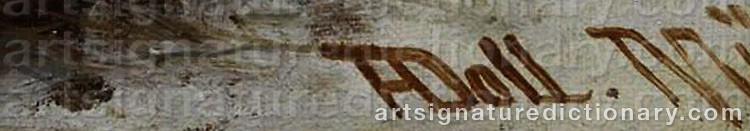 Authentic signature by Anton DOLL on artwork