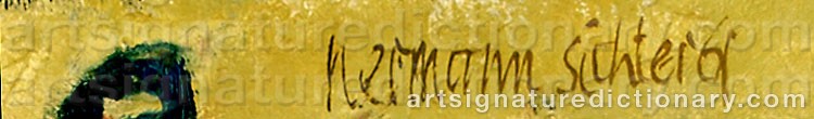 Authentic signature by Herman SICHTER on  artwork
