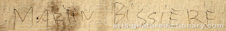 Authentic signature by Martin BISSIERE on  artwork