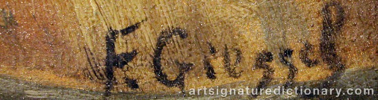 Authentic signature by F. Wilhelm GIESSEL on artwork