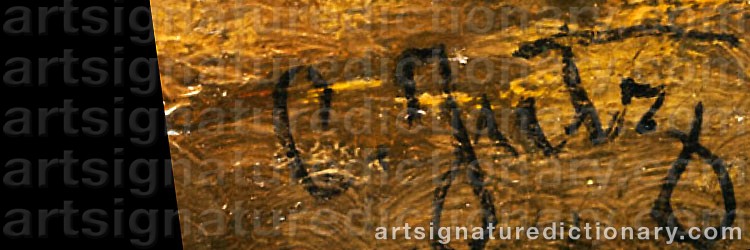 Authentic signature by Carl The Elder JUTZ on  artwork