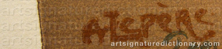 Authentic signature by Auguste Louis LEPERE on  artwork