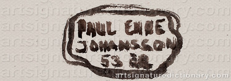 Authentic signature by Paul Enøe JOHANSSON on artwork
