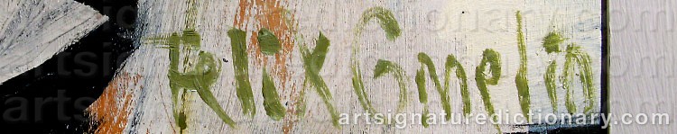 Signature by Felix GMELIN