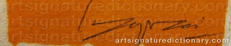 Authentic signature by Giuseppe CAPOGROSSI on  artwork