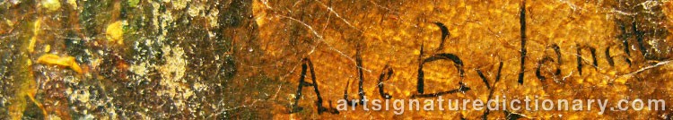 Authentic signature by Alfred Edouard Agenor DE BYLANDT on Painting/Watercolour artwork