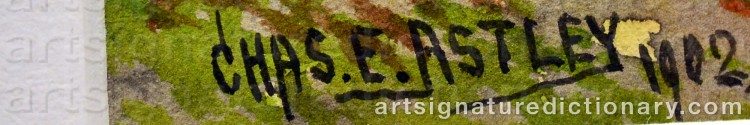 Authentic signature by Charles E. ASTLEY on Painting/Watercolour artwork