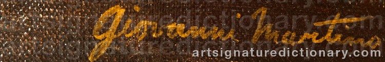 Authentic signature by Giovanni MARTINO on  artwork