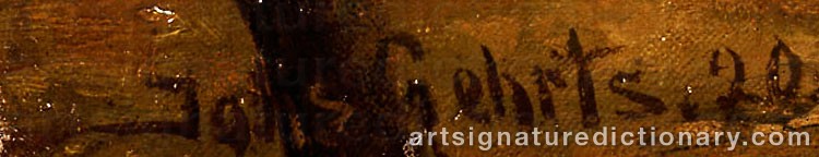 Authentic signature by Johannes GEHRTS on  artwork