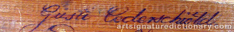 Authentic signature by Gustava CEDERSCHIÖLD on  artwork