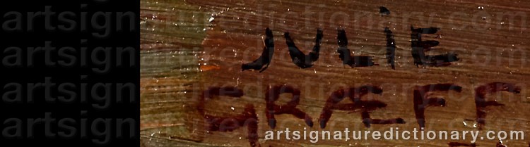 Authentic signature by Julie GRAEFF on  artwork