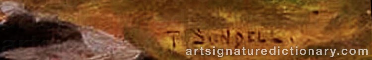 Authentic signature by Thure SUNDELL on Painting/Watercolour artwork