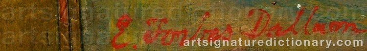 Authentic signature by Elizabeth Forbes DALLAM on  artwork