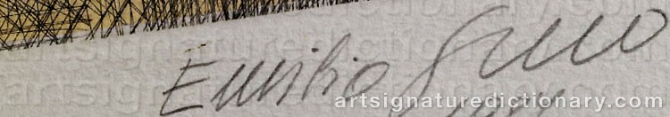 Authentic signature by Emilio GRECO on  artwork