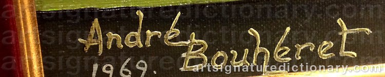 Authentic signature by André BOUHÉRET on artwork