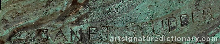 Authentic signature by Janet SCUDDER on  artwork