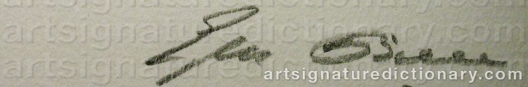 Authentic signature by Ejler BILLE on  artwork