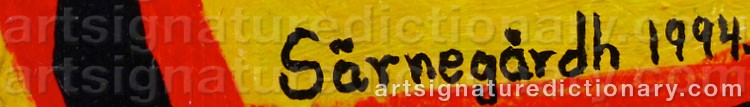 Authentic signature by Ulf SÄRNEGÅRDH on  artwork