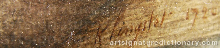 Authentic signature by Carl Gustaf KLINGSTEDT on  artwork