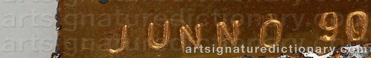 Authentic signature by Tapio JUNNO on  artwork