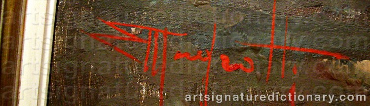 Authentic signature by Ercole MAGROTTI on artwork