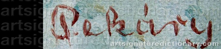 Authentic signature by Istvan PEKARY on artwork