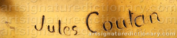 Authentic signature by Jules Félix COUTAN on  artwork
