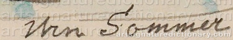 Authentic signature by William SOMMER on artwork