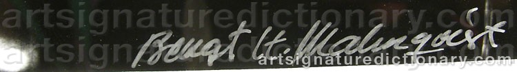Authentic signature by Bengt H MALMQVIST on artwork