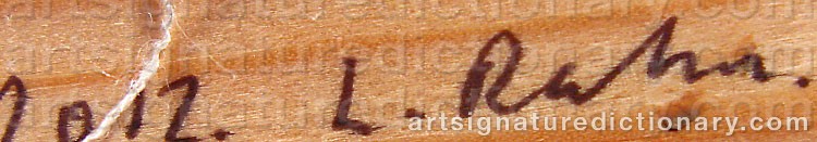 Authentic signature by Lucas RAHN on  artwork