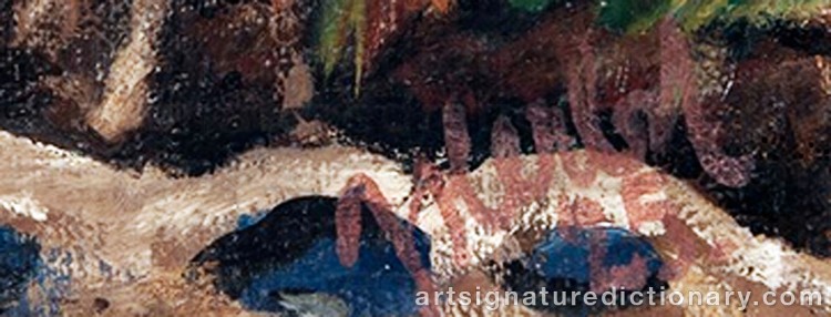 Authentic signature by Jaroslav HERBST on  artwork