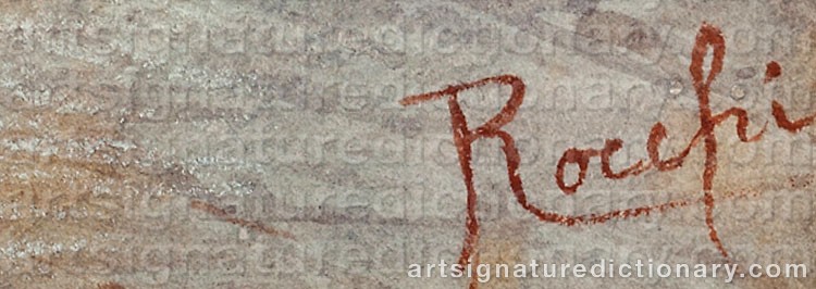 Authentic signature by Fortunato ROCCHI on  artwork