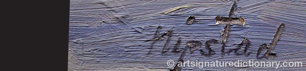 Authentic signature by Axel NIPSTAD on  artwork