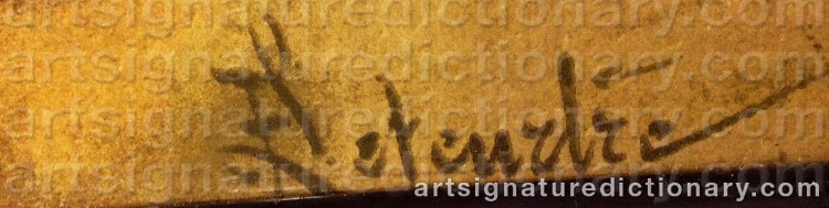 Authentic signature by Francois LETEURTRE on Painting/Watercolour artwork