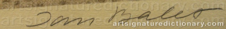 Authentic signature by Jan BALET on artwork