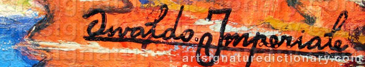 Authentic signature by Osvaldo IMPERIALE on  artwork