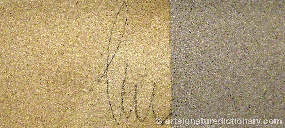 Authentic signature by Irina Valerianovna STEINBERG on artwork