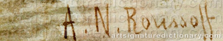 Authentic signature by Alexandre Nicolaievich VOLKOV ROUSSOFF on Painting/Watercolour artwork